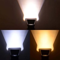 Projecteur de scène LED COB Slim 100W à diffusion directe avec déflecteur, intensité variable, blanc froid et blanc chaud, activé par le son