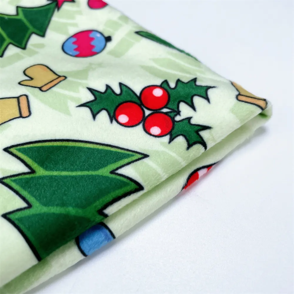 Benutzer definierte Weihnachts muster Polyester Stretch Doppelseite Minky Decke Stoff