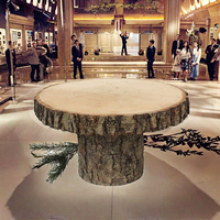 Support à gâteau moderne et simple en bois de luxe, plateau sur pied en bois de paulownia pour les anniversaires d'enfants et les fêtes de mariage, outils pour gâteaux