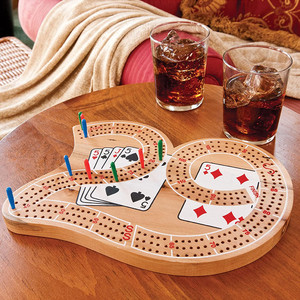 Tablero de cribbage, fiesta de escritorio, cartas de póquer, madera, <span class=keywords><strong>3</strong></span> pistas, 29 clavijas de cribbage, juego de beber - Product Image 6