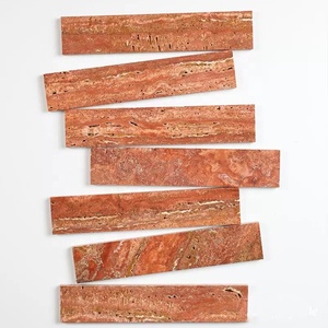 กระเบื้องหุ้มผนังลายหินอ่อนสีแดงสำหรับตกแต่งภายนอกและภายใน - Product Image 3