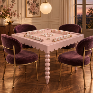 Mesa de Mahjong Plegable de Madera Sólida de 36 Pulgadas para 4 Jugadores con Borde Festoneado y Superficie de Juego Suave - Product Image 3