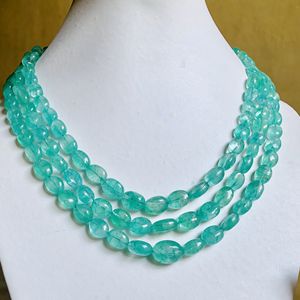 Cuentas de forma de Mani ovaladas de Esmeralda rusa Natural de alta calidad, collar de boda de Esmeralda verde, cuentas de piedras preciosas, Stock limitado - Product Image 3