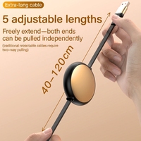Câble de charge rétractable personnalisé avec logo, 3 en 1, charge rapide 120W, 1,2 m, multi-ports, type C, USB, chargeur universel pour téléphone