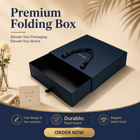 Boîte à tiroir rigide de luxe personnalisée pour Noël avec poignée en ruban, emballage cadeau en carton pour costume et cadeaux haut de gamme