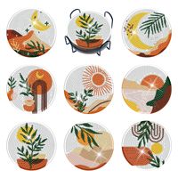 Sous-verre personnalisé en peinture diamantée, décoration de maison DIY, idée cadeau unique, sous-verre artisanal fait main