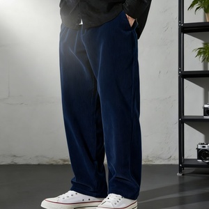 Pantalon droit en velours côtelé épais pour homme, coupe ample, avec broderie personnalisée, style streetwear, boutons, logo skateboard - Product Image 1