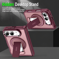Coque PC HEYBINGO pour IP 18 Duo avec cache-objectif métallique, béquille, antichoc, antidérapante, toucher soyeux, coque moulée par injection