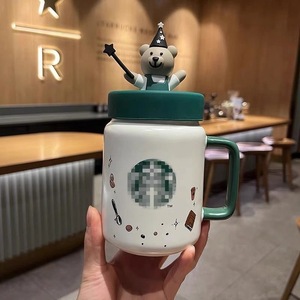 <span class=keywords><strong>Taza</strong></span> de Cerámica Starb* Mason Bear con Tapa Mágica de Silicona, <span class=keywords><strong>Taza</strong></span> de Café de Oficina de Gran Capacidad de 15 oz - Product Image 5