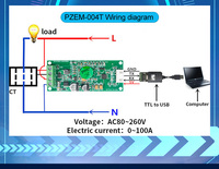 Medidor de Energía Inteligente Peacefair PZEM-004T 110V/220V 100A Monofásico, Medidor de Energía con Modbus TTL, Amperímetro Eléctrico, Medidor de Vatios AC, Medidor de kWh