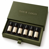 Boîte d'échantillons de parfum personnalisée avec plateau à tiroirs et manchons en papier, emballage rigide pour la présentation de flacons de découverte de parfums