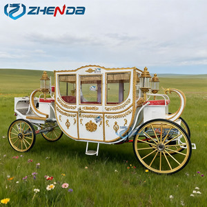 Calèche royale de luxe électrique et à chevaux en acier Q235B, taille/couleur personnalisables, pour mariages/parcs/centres de villégiature, garantie 1 an - Product Image 1
