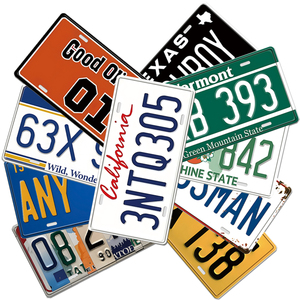 Ensemble de plaques d'<span class=keywords><strong>immatriculation</strong></span> d'état américain en métal, décoration murale rétro pour garage, garage masculin, atelier automobile - Product Image 1