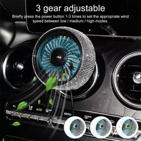 Ventilateurs de sortie d'air portables pour voiture, accessoires de décoration intérieure de voiture, mini ventilateur USB universel en plastique brillant
