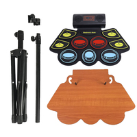 Portable Full Size Drum Set With Silicone Drum Pad Premium Brass Cymbals Complete Professional Percussion Kit
