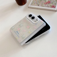 Nouvelle coque de téléphone à motif floral style Ins pour iPhone 18 Duo, étui pliable tendance anti-chute