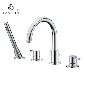 <span class=keywords><strong>Fixation</strong></span> moderne CE 4 pièces UPC monté sur le pont en laiton monté sur le côté baignoire baignoire accessoire <span class=keywords><strong>de</strong></span> bain robinet ensemble <span class=keywords><strong>de</strong></span> robinet avec douchette - Product Image 4