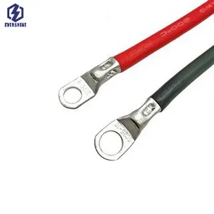 Kabel koneksi baterai mobil 2/kabel 0AWG baterai kabel pembumian baterai kawat tembaga hitam dan merah