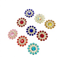 Boutons en strass en gros, couleur unie, forme fleur, pour décoration de bijoux DIY, décoration de nœuds, décoration centrale