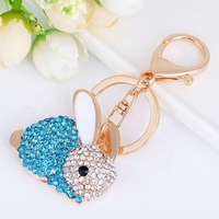 Nouveau style, porte-clés mignon en forme de lapin de Pâques avec strass en cristal, pour cadeau