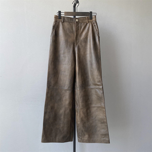 <span class=keywords><strong>Pantaloni</strong></span> lunghi di lusso in <span class=keywords><strong>vera</strong></span> <span class=keywords><strong>pelle</strong></span> di pecora a vita alta con cerniera larga all'ingrosso con Logo personalizzato da <span class=keywords><strong>donna</strong></span> <span class=keywords><strong>pantaloni</strong></span> morbidi in <span class=keywords><strong>vera</strong></span> <span class=keywords><strong>pelle</strong></span> - Product Image 6