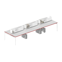 Bureau de travail modulaire flexible 6 places en MDF écologique, combinaison de mobilier de bureau moderne avec cloison ergonomique pour usage commercial