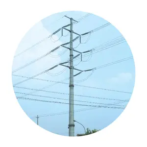 110kv steel power poles octagonal steel poles electric transmission pole