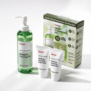 <b>Manyo</b> Herb Green <b>Cleansing</b> <b>Oil</b> 200Ml Purifying Soda Foam 20Ml X2 For Sensitive Skin Gentle Herbal Care Set - Product Image 1
