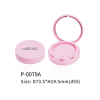 Poudre compacte rose mignonne de double couche empaquetant l'emballage vide de cas compact de 2 couches