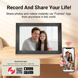 Cadre photo numérique <span class=keywords><strong>à</strong></span> écran tactile de 10,1 pouces, 32 Go, partage de photos, vidéos et <span class=keywords><strong>meilleurs</strong></span> vœux via l'application Frameo, cadre photo numérique intelligent WIFI - Product Image 4