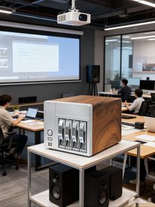 Boîtier <span class=keywords><strong>Mini</strong></span> <span class=keywords><strong>ITX</strong></span> NAS-04 avec 4 baies HDD Hot-Swap-Conception de grain de bois pour le stockage à la maison/au bureau et le cloud privé - Product Image 5