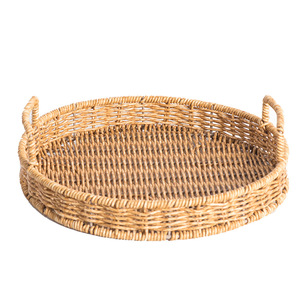 Cesta de Almacenamiento Ovalada de Imitación de Ratán con Asa para Exhibir Frutas y Servir Bocadillos - Product Image 5