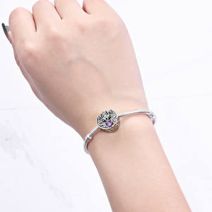 Pulsera de cuentas de loto y luna con incrustaciones de cobre blanco y piedra, estilo transfronterizo, de moda de nicho, versátil, DIY, colgante de joyería - Product Image 6