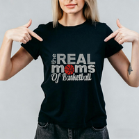 Design de maman de basket-ball avec strass, transferts thermiques personnalisés pour t-shirts