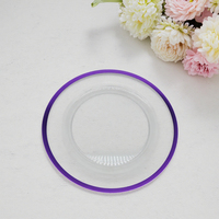 Table de dîner de mariage moderne européen Chargeur d'assiettes à fruits Cercle violet en cristal transparent pour plats de service Assiettes
