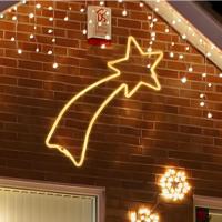 Guirlandes lumineuses LED pour fenêtre en forme d'étoile, IP65, à brancher, CRI95, 2700K, blanc chaud, étanches, suspendues, pour l'extérieur, les fêtes, la maison