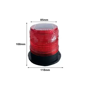 Factory Price Rechargeable Solar Magnetic Base Warning Car Waterproof Flashing Amber Beacon