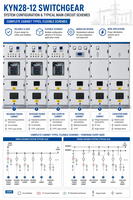 Appareillage de commutation métallique extractible résistant aux arcs électriques, conception modulaire de baie, IEC 62271-200, 10/110 kV, mécanismes de double protection