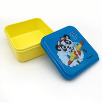 Boîte à bento carrée de style japonais en plastique PP réutilisable en 3 pièces avec compartiments micro-ondables pour les déjeuners des enfants