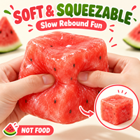 Boule anti-stress compressible et non-rising en forme de fromage, pastèque, glace ou sable, à base d'huile de coco et de vaseline