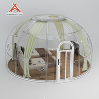 Dôme géodésique rond extérieur Kawagebo Kamp (KK) de 5 m / 16,4 pi de diamètre, tente de restaurant, glamping, maison bulle