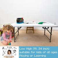 Table de pique-nique portable d'extérieur de 4 pieds, table de camping pliable en plastique pour villa, parc et cour