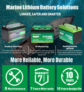 แบตเตอรี่ลิเธียมไอออนแบบชาร์จได้ 12v 24v 48v 50ah 80ah 100ah 120ah 150ah 200ah 250ah - Product Image 4