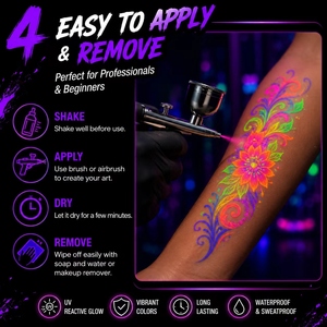 <span class=keywords><strong>Tinta</strong></span> de <span class=keywords><strong>Tatuaje</strong></span> UV Profesional de 15 ml, Pigmento Fluorescente Reactivo a la Luz Negra, Alta Saturación, Larga Duración, Fácil de Aplicar para Tatuajes - Product Image 5