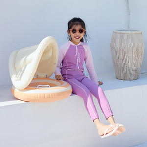 Flotador Inflable para Piscina Xiaolu con Sombrilla y Asiento a Rayas para Bebés con Asas - Product Image 3