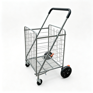 Chariot de courses robuste 340L avec panier métallique, grande capacité, roulettes pivotantes silencieuses, pour supermarché et usage commercial, kit professionnel - Product Image 6