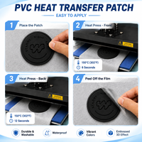 Étiquettes personnalisables lavables, résistantes aux rayures, souples, flexibles, résistantes aux UV, patchs en PVC 3D en relief, transfert thermique
