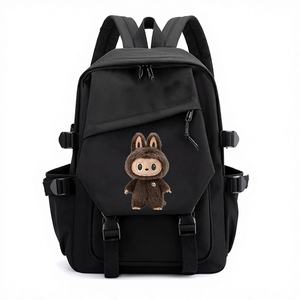 Рюкзак школьный Bubble Matrabu Labubu с принтом, нейлоновый, на молнии, с аниме-дизайном, для учеников средней школы, модный, дышащий, повседневный - Product Image 1