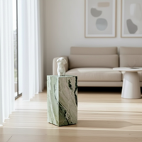 Table basse carrée en marbre naturel, base durable, design moderne et luxueux, meubles de salon haut de gamme pour hôtels