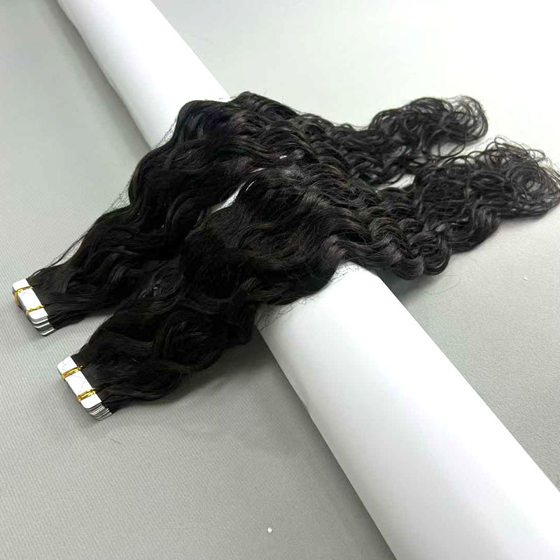 injected tape in human hair extensions wavy